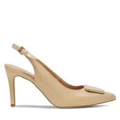 Sandały Lasocki. Brązowe sandały damskie Lasocki, bez wzorów, bez obcasa, na szpilce, bez zapięcia. Za 259.99 zł.