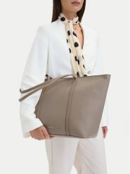 GINO ROSSI Torebka C-LDA9518 Beżowy ciemny. Brązowe shopper bag Gino Rossi, ze skóry, bez dodatków. Za 199.99 zł.