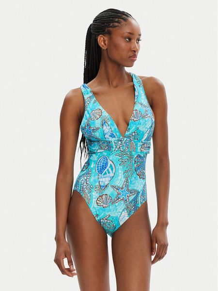 Seafolly Strój kąpielowy La Mer 10950-214 Turkusowy. Niebieskie stroje jednoczęściowe Seafolly, bez wzorów, z syntetyku. Za 669.99 zł.