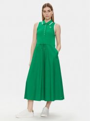 Tommy Hilfiger Sukienka letnia WW0WW41272 Zielony Regular Fit. Zielone sukienki damskie Tommy Hilfiger, bez wzorów, z bawełny, bez ramiączek. Za 349.99 zł.