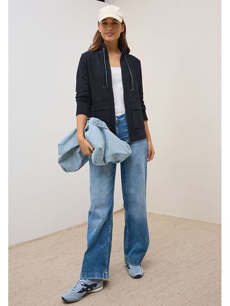 Cecil Bluza w kolorze granatowym rozmiar: XL. Niebieskie bluzy damskie Cecil, xl, bez wzorów, bez kaptura. Za 140.86 zł.