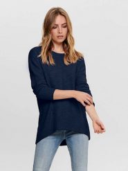 ONLY Sweter w kolorze granatowym rozmiar: M. Niebieskie swetry klasyczne damskie Only, m, ze splotem, bez kołnierzyka. Za 87.81 zł.