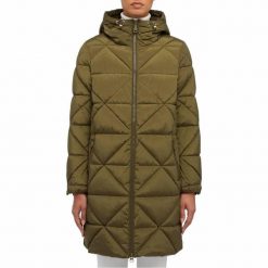 Kurtka GEOX W ALLENIE Zielony. Zielone kurtki damskie Geox, bez wzorów, z tkaniny, bez kaptura. Za 787.99 zł.