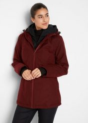 Nieprzemakalna kurtka funkcjonalna 2 w 1. Czarne kurtki damskie bonprix, s, bez wzorów, bez kaptura. Za 319.99 zł.