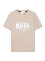 BOSS T-Shirt J52046 S Beżowy Regular Fit. Brązowe t-shirty i koszulki chłopięce Boss, bez wzorów, z bawełny, bez kołnierzyka, bez ramiączek. Za 229.99 zł.