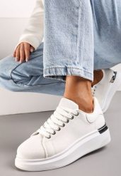 Białe Sneakersy na Grubej Podeszwie Mivana. Brązowe obuwie sportowe damskie Renee, bez zapięcia. Za 69.99 zł.