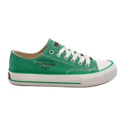 Damskie Trampki Big Star NN274240 Zielone. Zielone trampki damskie bez wzorów, z materiału, bez zapięcia. Za 180.71 zł.