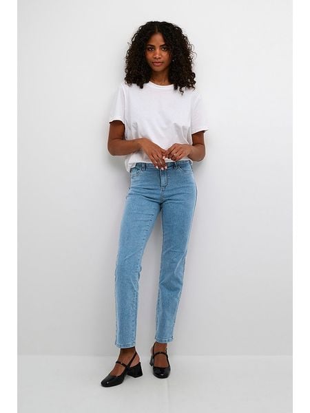 Kaffe Dżinsy - Regular fit - w kolorze błękitnym rozmiar: 40. Niebieskie jeansy damskie Kaffe, z podwyższonym stanem. Za 105.14 zł.