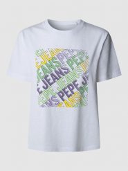 Pepe Jeans Koszulka "Amelia" w kolorze białym rozmiar: S. Białe bluzki damskie Pepe Jeans, s, bez wzorów, z bawełny, bez kołnierzyka, bez ramiączek. Za 109.78 zł.