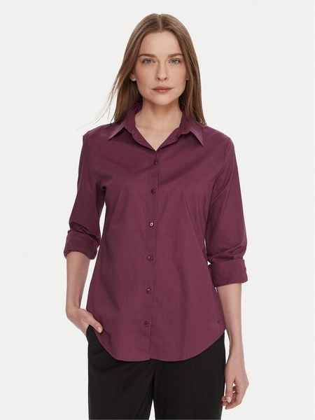 United Colors Of Benetton Koszula 5WPQDQ0AX Fioletowy Regular Fit. Fioletowe koszule damskie United Colors Of Benetton, s, bez wzorów, z bawełny, bez kołnierzyka, bez ramiączek. Za 129.99 zł.
