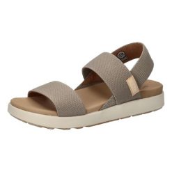 Sandały Keen Elle Backstrap szare damskie. Brązowe obuwie trekkingowe damskie Keen, bez wzorów, z materiału, bez obcasa, bez zapięcia. Za 358.95 zł.