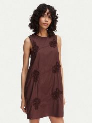 Marella Sukienka codzienna Barca 2613221302 Brązowy Regular Fit. Brązowe sukienki damskie Marella, bez wzorów, z bawełny, bez ramiączek. Za 1,249.00 zł.