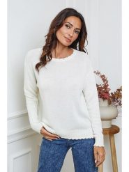 So Cachemire Sweter "Kedis" w kolorze kremowym rozmiar: XL. Brązowe swetry klasyczne damskie So Cachemire, xl, z kaszmiru, bez kołnierzyka. Za 211.45 zł.