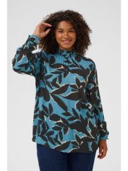 KAFFE curve Bluzka w kolorze niebiesko-czarnym rozmiar: 44. Niebieskie bluzki damskie KAFFE curve, bez wzorów, z wiskozy, bez kołnierzyka, bez ramiączek. Za 78.99 zł.