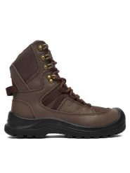 Hunter Trzewiki HUNTER-M-02 W Brązowy. Brązowe botki damskie Hunter, ze skóry, bez obcasa, na płaskiej podeszwie, bez zapięcia. Za 349.99 zł.