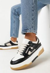 Czarno-Białe Sneakersy Ozdobione Futerkiem Verinne. Czarne obuwie sportowe damskie Born2be, z jeansu, bez zapięcia. Za 89.99 zł.