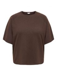 ONLY Carmakoma Bluzka dzianinowa w kolorze brązowym rozmiar: XL-54. Brązowe bluzki damskie Only Carmakoma, xl, bez wzorów, z dzianiny, bez kołnierzyka, bez ramiączek. Za 89.95 zł.