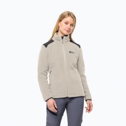 Bluza polarowa damska Jack Wolfskin Kammweg Pile Fz. Szare bluzy damskie Jack Wolfskin, bez wzorów, z polaru, bez kaptura. Za 529.99 zł.