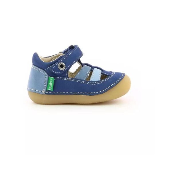 Sandały KICKERS SUSHY Niebieski. Niebieskie sandały damskie Kickers, bez wzorów, ze skóry, bez obcasa, bez zapięcia. Za 233.15 zł.