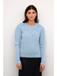 Kaffe Wełniany sweter "Osa" w kolorze błękitnym rozmiar: L. Niebieskie swetry klasyczne damskie Kaffe, l, z wełny, bez kołnierzyka. Za 239.95 zł.