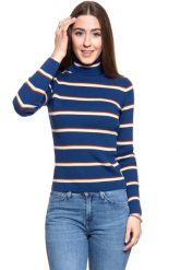 DAMSKI SWETER WRANGLER TURTLE NECK BLUE DEPTHS W8N0PWXJY 112132401. Niebieskie swetry klasyczne damskie Wrangler, m, bez kołnierzyka. W wyprzedaży za 69.99 zł.