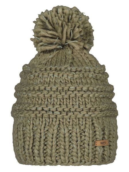 Barts Czapka "Jasmin" w kolorze khaki rozmiar: onesize. Brązowe czapki damskie Barts, z aplikacjami, z wełny. Za 117.73 zł.