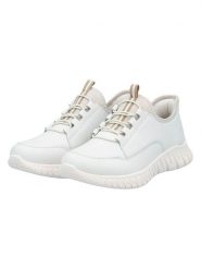 Rieker Skórzane sneakersy w kolorze białym rozmiar: 38. Białe obuwie sportowe damskie Rieker, z materiału, bez zapięcia. Za 162.11 zł.