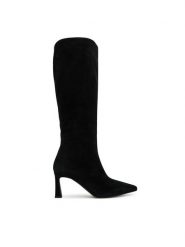 Pollini Kozaki SA26077M0NTA0000 Czarny. Czarne kozaki damskie Pollini, ze skóry, bez obcasa, na słupku, bez zapięcia. Za 2,729.00 zł.