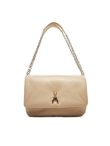 Patrizia Pepe Torebka 8B0221/L113 Beżowy. Brązowe listonoszki damskie Patrizia Pepe, bez wzorów, ze skóry, bez dodatków. Za 879.99 zł.