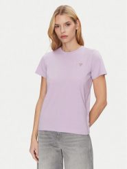 Guess Jeans T-Shirt W4YI10 J1314 Fioletowy Regular Fit. Fioletowe t-shirty damskie Guess Jeans, s, z aplikacjami, z bawełny, bez kołnierzyka. Za 79.99 zł.