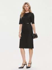 Boss Sukienka dzianinowa Depuro 50506987 Czarny Slim Fit. Czarne sukienki damskie Boss, bez wzorów, z dzianiny, bez ramiączek. Za 1,019.00 zł.