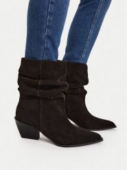 GINO ROSSI Botki C-BOLIN-TS6352-01 Brązowy ciemny. Brązowe botki damskie Gino Rossi, ze skóry, bez obcasa, na słupku, bez zapięcia. Za 299.99 zł.