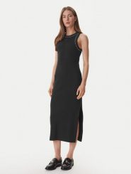 DKNY Sukienka codzienna DJ6D9189 Czarny Slim Fit. Czarne sukienki damskie DKNY, bez wzorów, z bawełny, bez ramiączek. Za 439.99 zł.