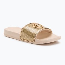 Klapki damskie U.S. Polo Assn. IVY002A. Żółte klapki damskie U.S. Polo Assn., bez wzorów, z materiału, bez obcasa, bez zapięcia. Za 129.99 zł.