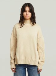 G-Star Sweter w kolorze beżowym rozmiar: S. Brązowe swetry klasyczne damskie G-Star, s, z bawełny, bez kołnierzyka. Za 159.95 zł.