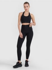4F Legginsy treningowe szybkoschnące 4F x Anna Lewandowska - czarne M. Czarne legginsy damskie 4F, l, bez wzorów, z dzianiny. Za 129.99 zł.