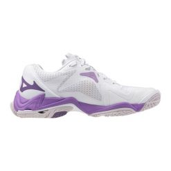 Buty halowe Mizuno Wave Voltage Wos. Białe obuwie sportowe damskie Mizuno, ze skóry, do biegania, mizuno wave. W wyprzedaży za 395.10 zł.