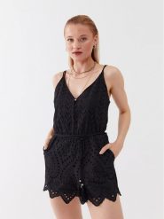 Patrizia Pepe Kombinezon 2T0032/A288-K103 Czarny Regular Fit. Czarne sukienki damskie Patrizia Pepe, bez wzorów, z bawełny, bez ramiączek. Za 789.99 zł.