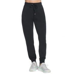 Spodnie sportowe damskie Skechluxe Elevate Jogger Pant. Czarne spodnie sportowe damskie Skechers, l, bez wzorów, z materiału, trekkingowe. Za 199.99 zł.