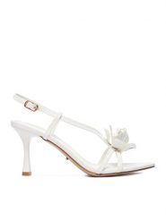 DeeZee Sandały CEO-297-77 Biały. Białe sandały damskie DeeZee, bez wzorów, ze skóry, bez obcasa, na szpilce, bez zapięcia. Za 139.99 zł.