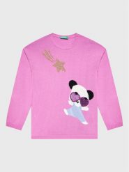 United Colors Of Benetton Sweter 1170H100G Różowy Regular Fit. Czerwone swetry dziewczęce United Colors Of Benetton, bez wzorów, z syntetyku, bez kołnierzyka, bez ramiączek. Za 159.99 zł.