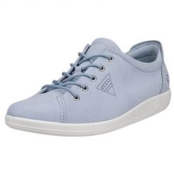 Buty do chodzenia damskie Ecco Soft 2.0. Niebieskie obuwie sportowe damskie ECCO, z materiału, bez zapięcia, trekkingowe. Za 675.00 zł.
