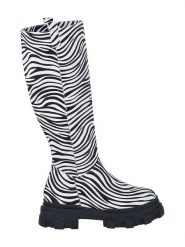 Noosy Skórzane kozaki w kolorze czarno-białym ze wzorem rozmiar: 37. Białe kozaki damskie Noosy, ze skóry, bez obcasa, bez zapięcia. Za 196.95 zł.