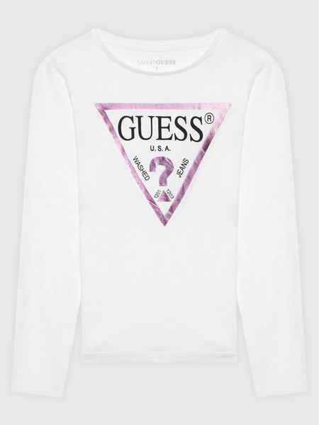Guess Bluzka J84I36 K8HM0 Biały Regular Fit. Białe bluzki i koszule dziewczęce Guess, z aplikacjami, z bawełny, bez kołnierzyka, bez ramiączek. Za 59.99 zł.