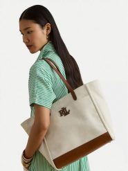 LAUREN RALPH LAUREN Torebka 431982234003 Écru. Shopper bag Lauren Ralph Lauren, bez wzorów, z materiału, bez dodatków. Za 1,299.00 zł.