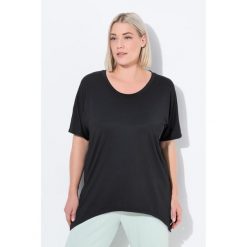 Damskie Koszula funkcjonalna wydłużone boki okrągły dekolt. Czarne koszule damskie Ulla Popken, plus size, bez wzorów, z elastanu, sportowe, bez kołnierzyka, plus size, bez ramiączek. Za 239.99 zł.