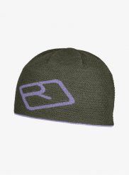 Czapka zimowa Ortovox Merino Logo Knit Beanie - dark wild herbs. Zielone czapki damskie ORTOVOX, na zimę, bez wzorów, z materiału. Za 178.19 zł.