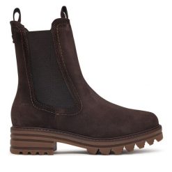 Sztyblety Tamaris. Brązowe botki damskie Tamaris, bez obcasa, na płaskiej podeszwie, bez zapięcia. Za 484.99 zł.