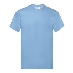 Oryginalna Bawełniana Koszulka Unisex Dla Dorosłych. Niebieskie bluzki damskie Fruit of the Loom, xl, bez wzorów, z bawełny, sportowe, bez kołnierzyka, bez ramiączek. Za 41.99 zł.