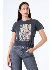 Garcia Koszulka w kolorze antracytowym rozmiar: L. Czarne bluzki damskie Garcia, l, bez wzorów, z bawełny, bez kołnierzyka, bez ramiączek. Za 78.99 zł.